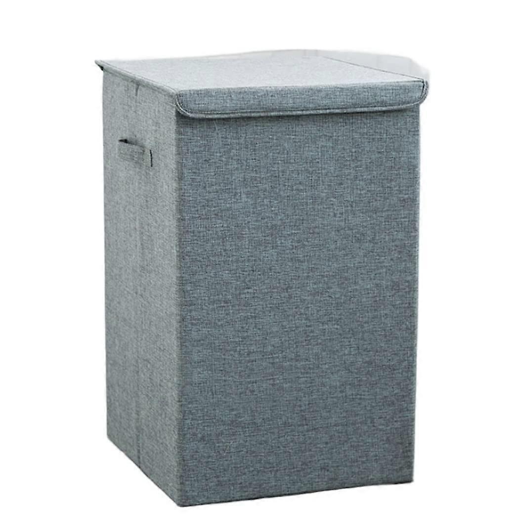 Large Foldable Laundry Hamper with Lid, Durable Handles, Clothes Storage Basket 13.3x13.3x22in B