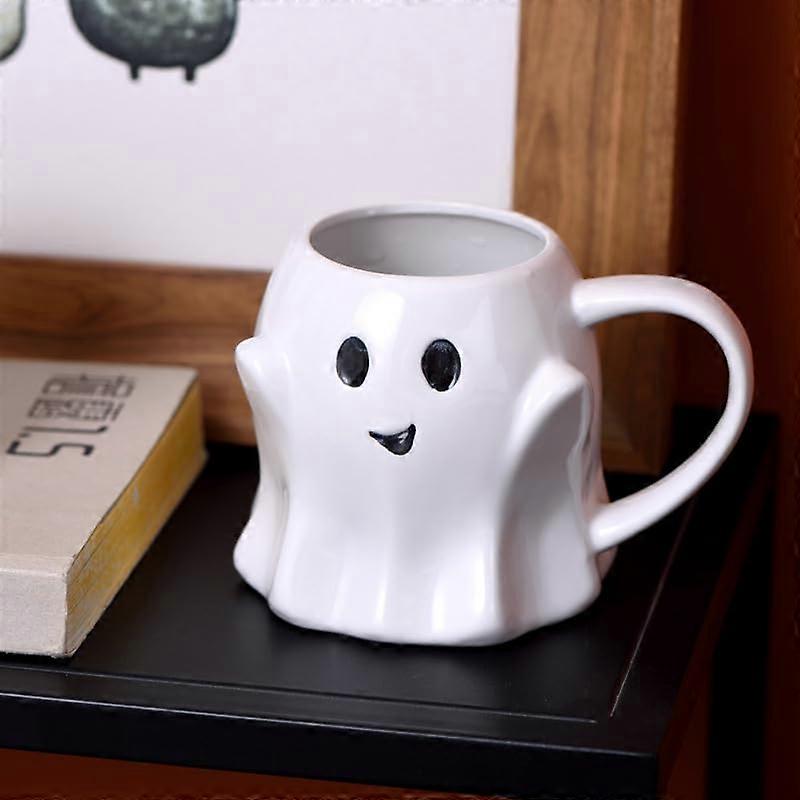 Halloween Ghost Coffee Mug 14.9oz Unique Design Ceramic Cup  Halloween Gift White
