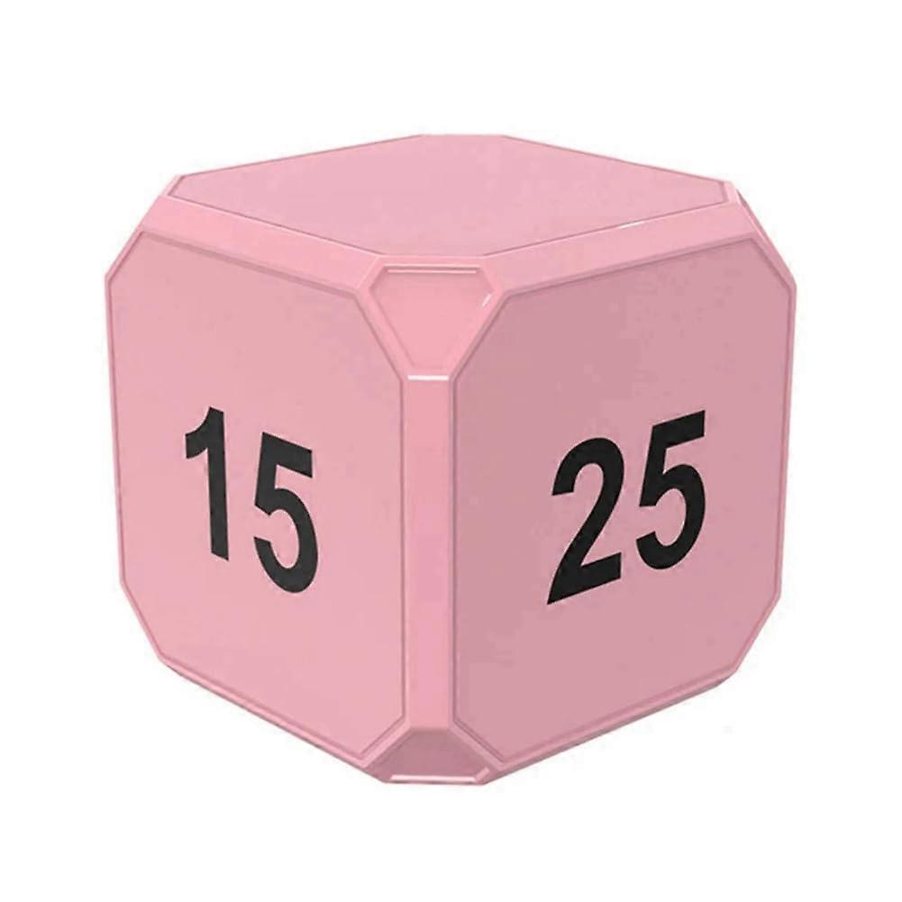 Digital Cube Timer with LED Countdown, Dual Mode, Smart Sensor, Adjustable Alarm, Mini Pink Folding