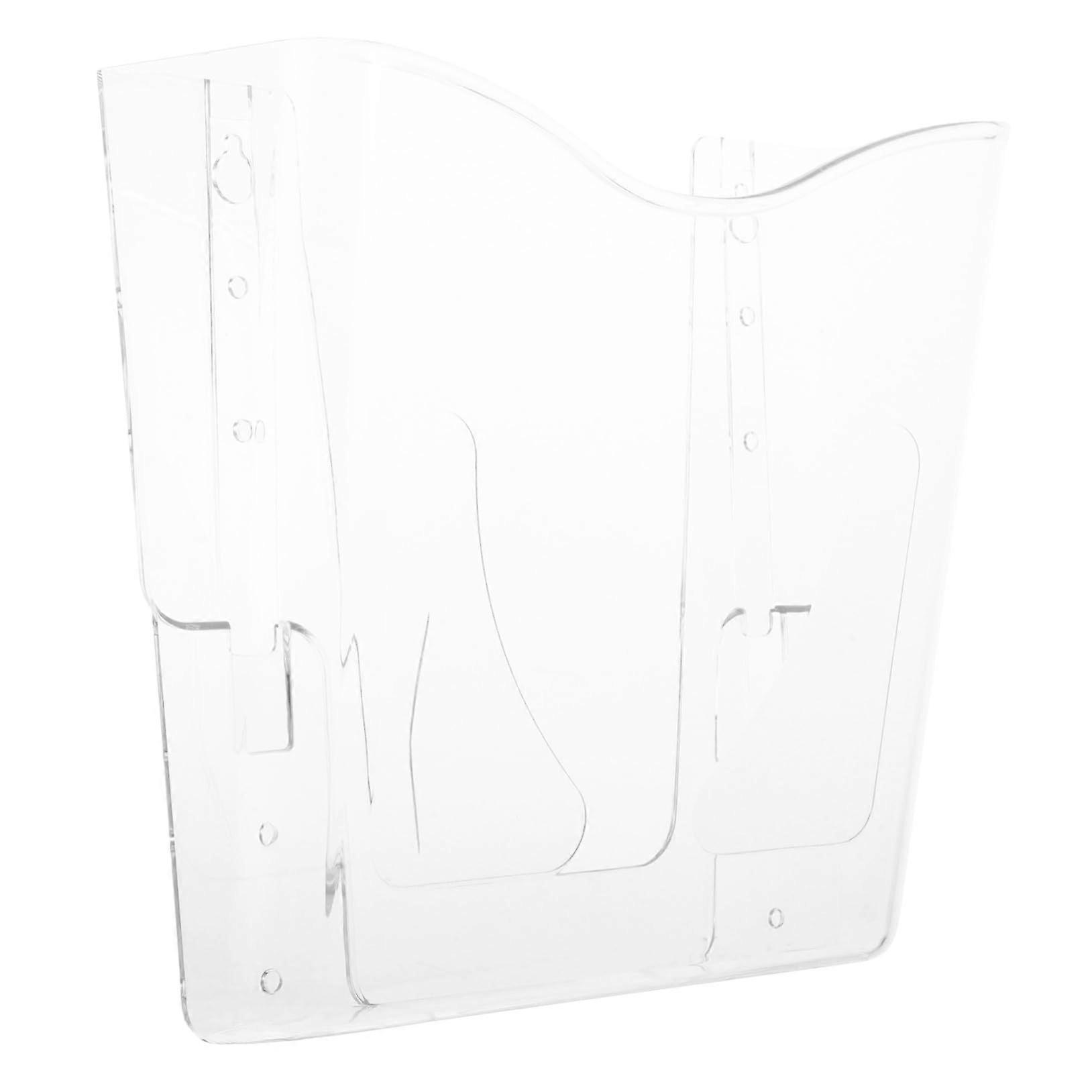 Clear Acrylic Wall Mounted Magazine Rack and Document Holder with SpaceSaving VShaped Display