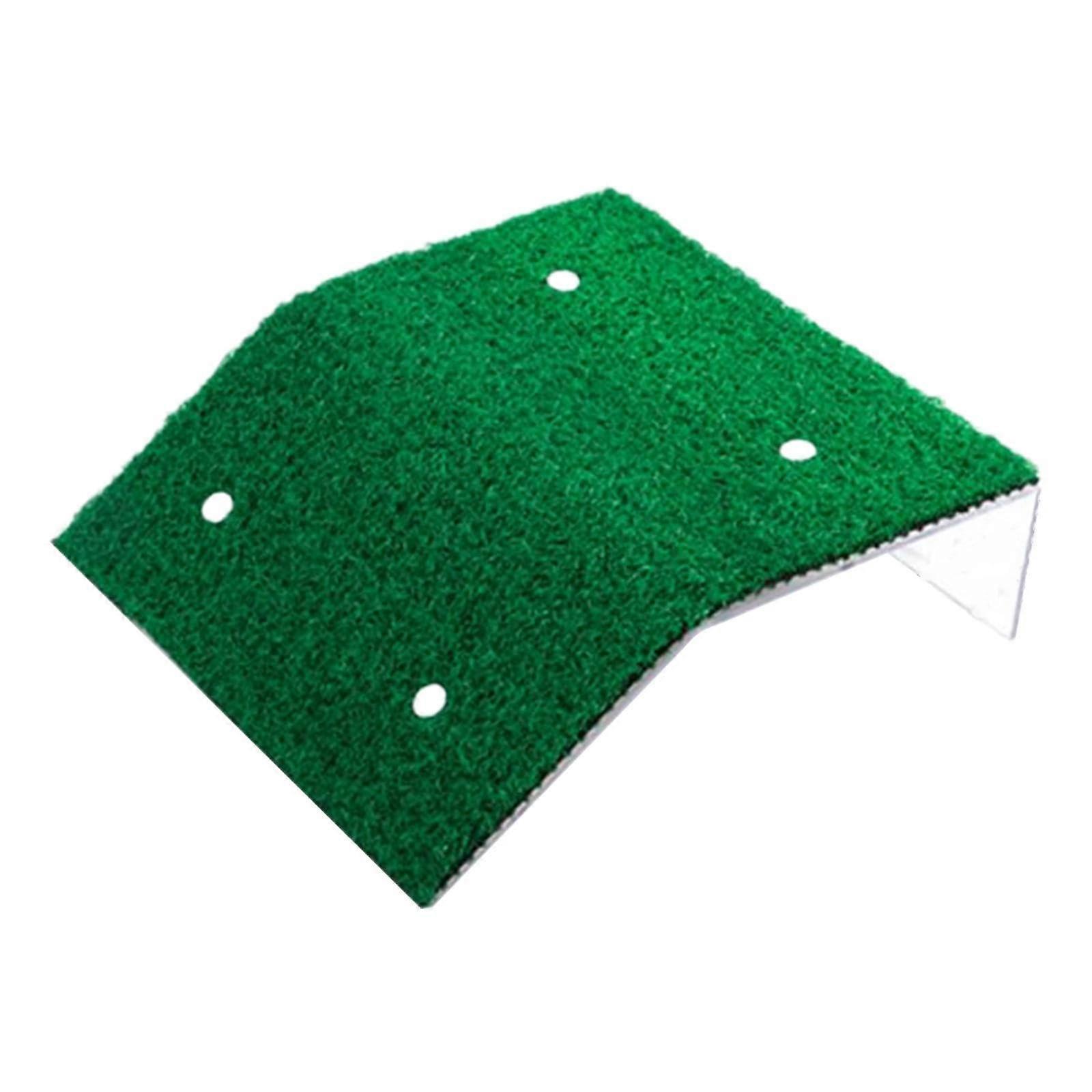 Turtle Basking Platform with Artificial Grass Surface and Acrylic Tortoise Ramp for Aquarium, 20cm