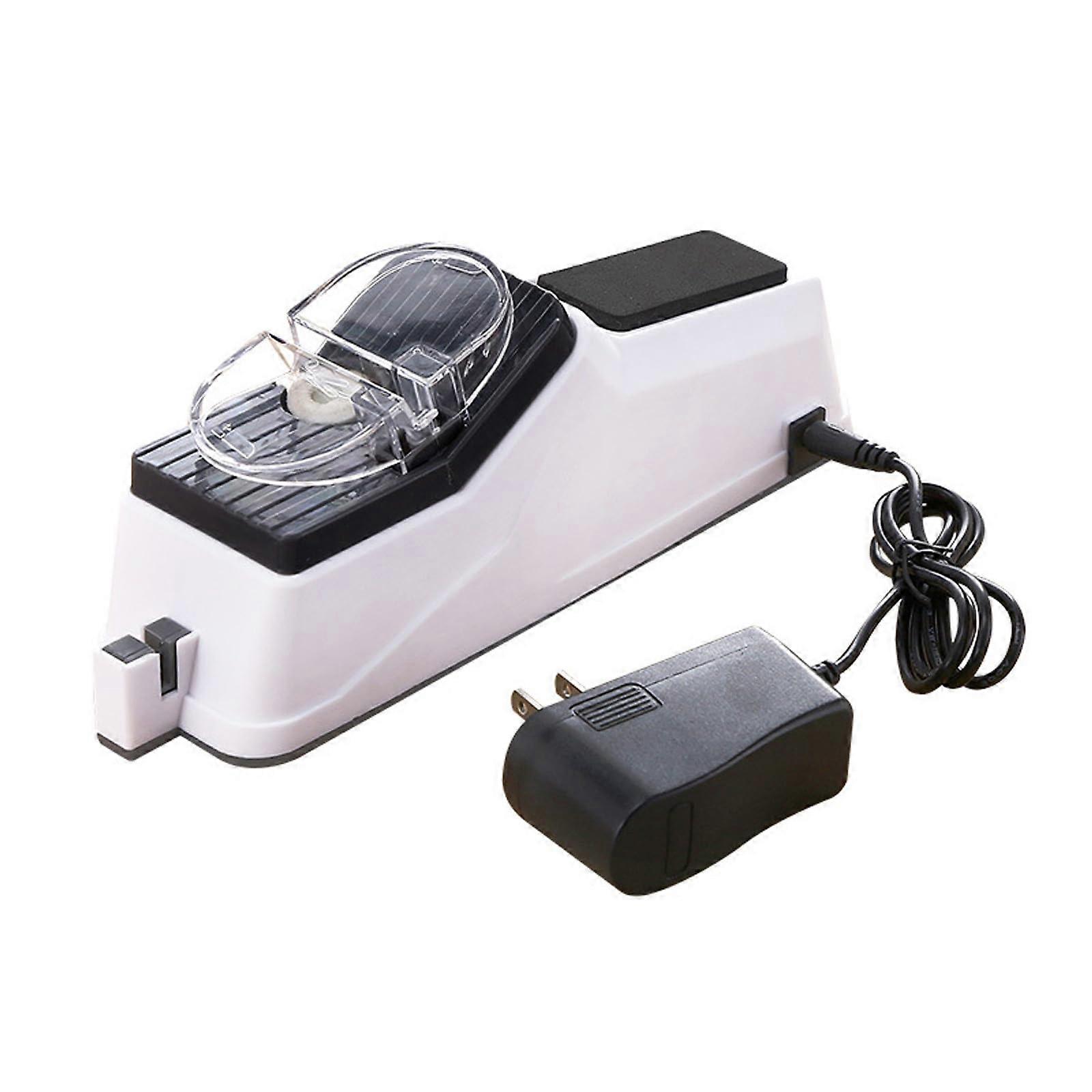 Electric Knife Sharpener with Three Sharpening Modes and Safety Guard for All Knives White