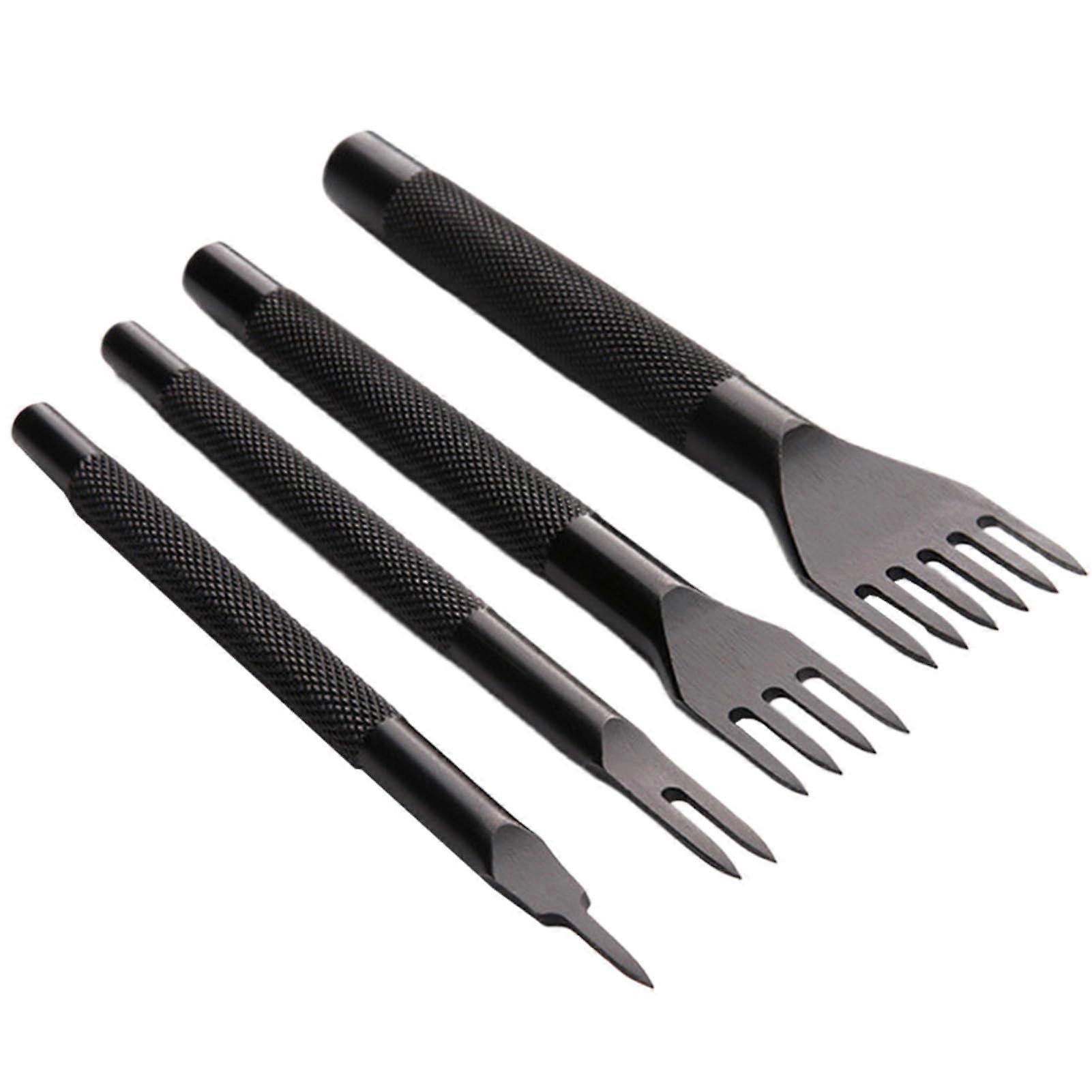 Professional Leather Punch Tool Kit with Adjustable Prong Leather Stitching Chisel for Crafting