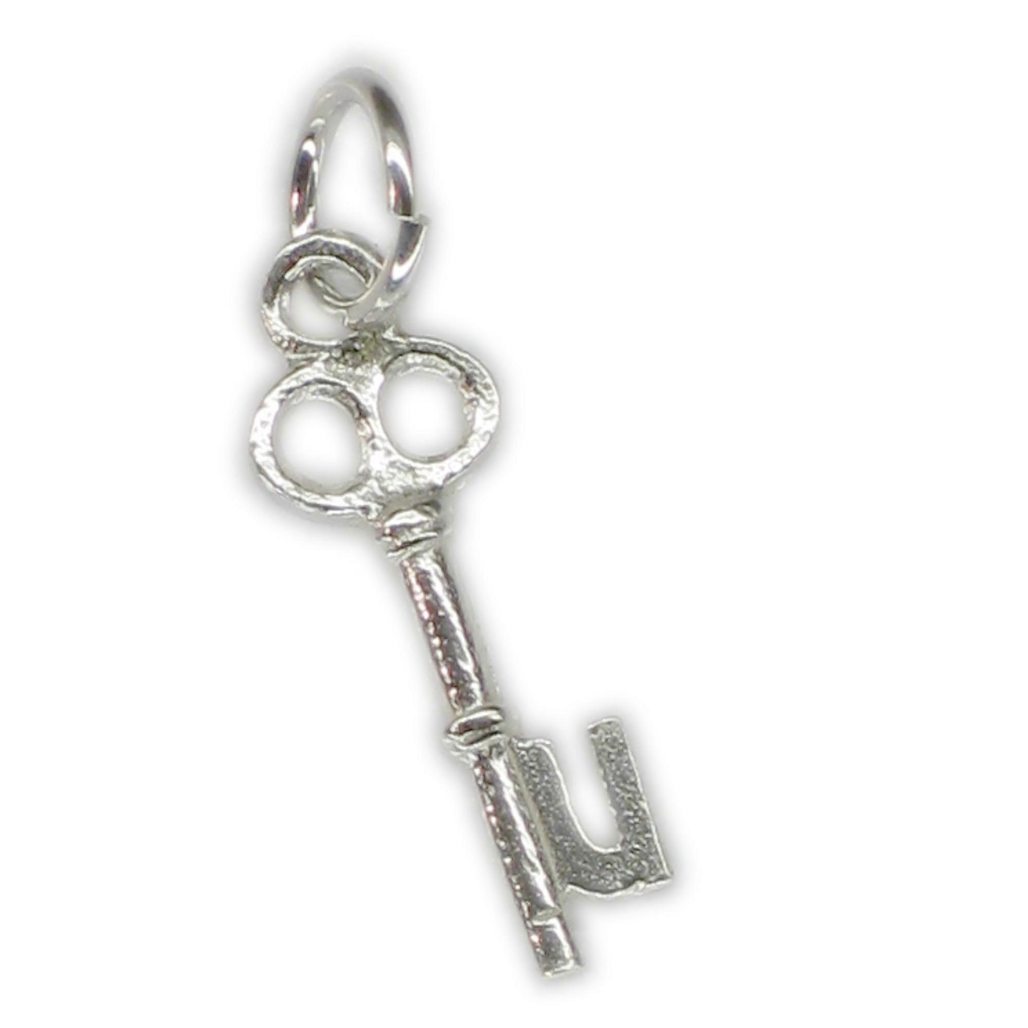 Initial U Letter U Small sterling silver key charm .925 x 1 Letters
