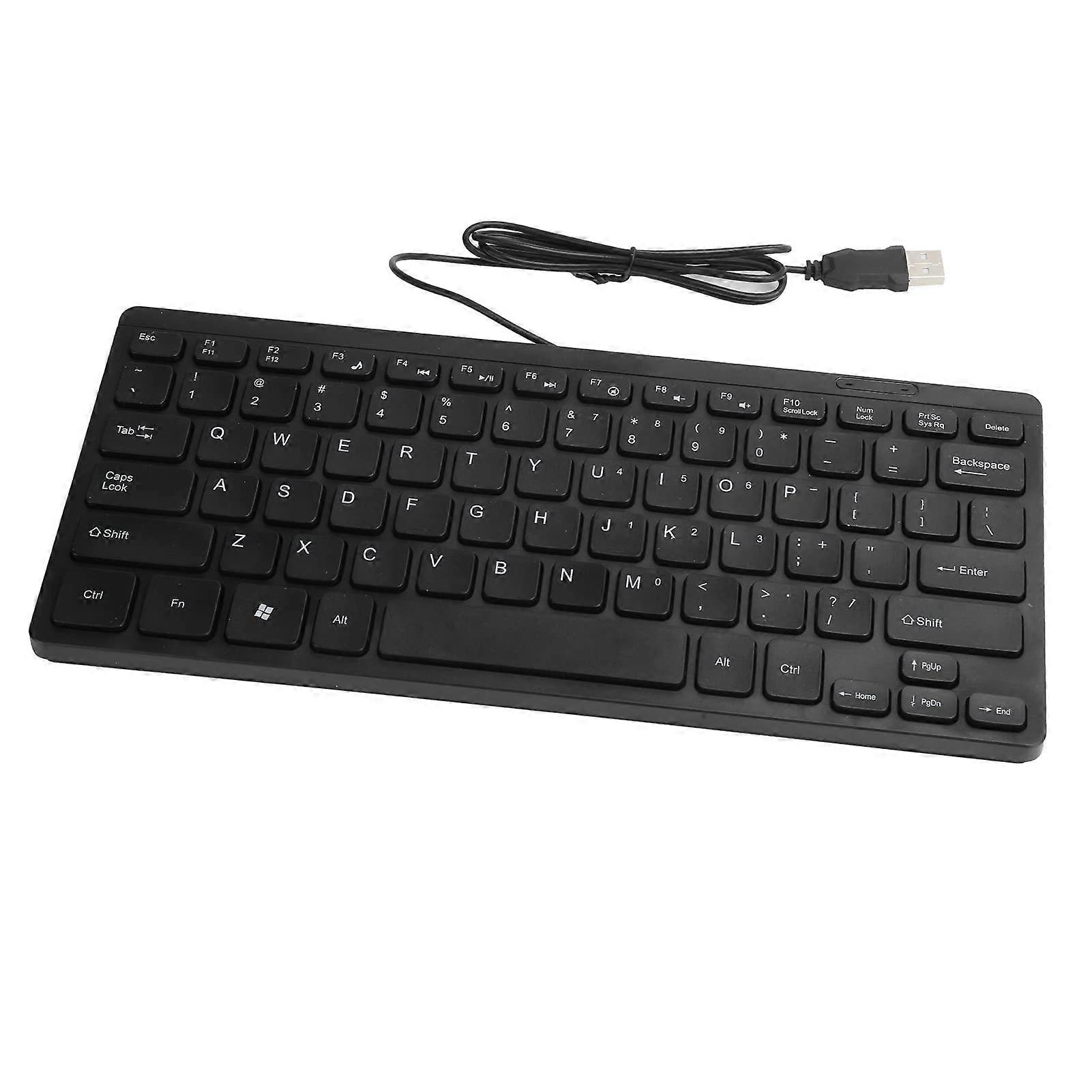 Mini USB Keyboard with Ergonomic Key Layout and Extra Long Cable for Laptop PC Office Travel