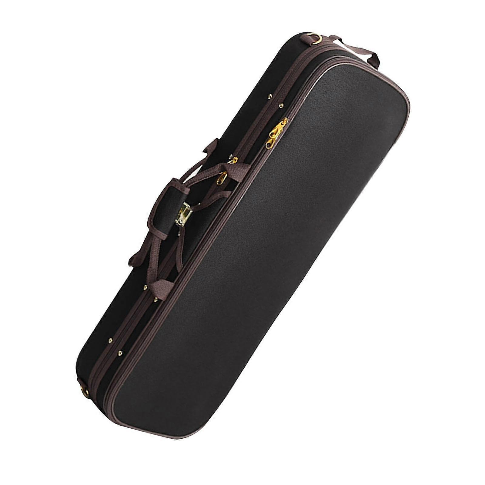 3/4 Size Violin Hard Shell Case with Thermometer, ImpactResistant Padding, Convertible Straps, Brown
