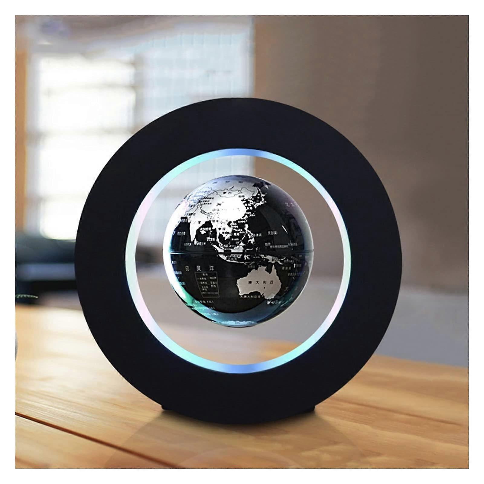 LED Floating Globe with Silver Frame, Magnetic Levitating World Globe 3 Inch for Desk Decor