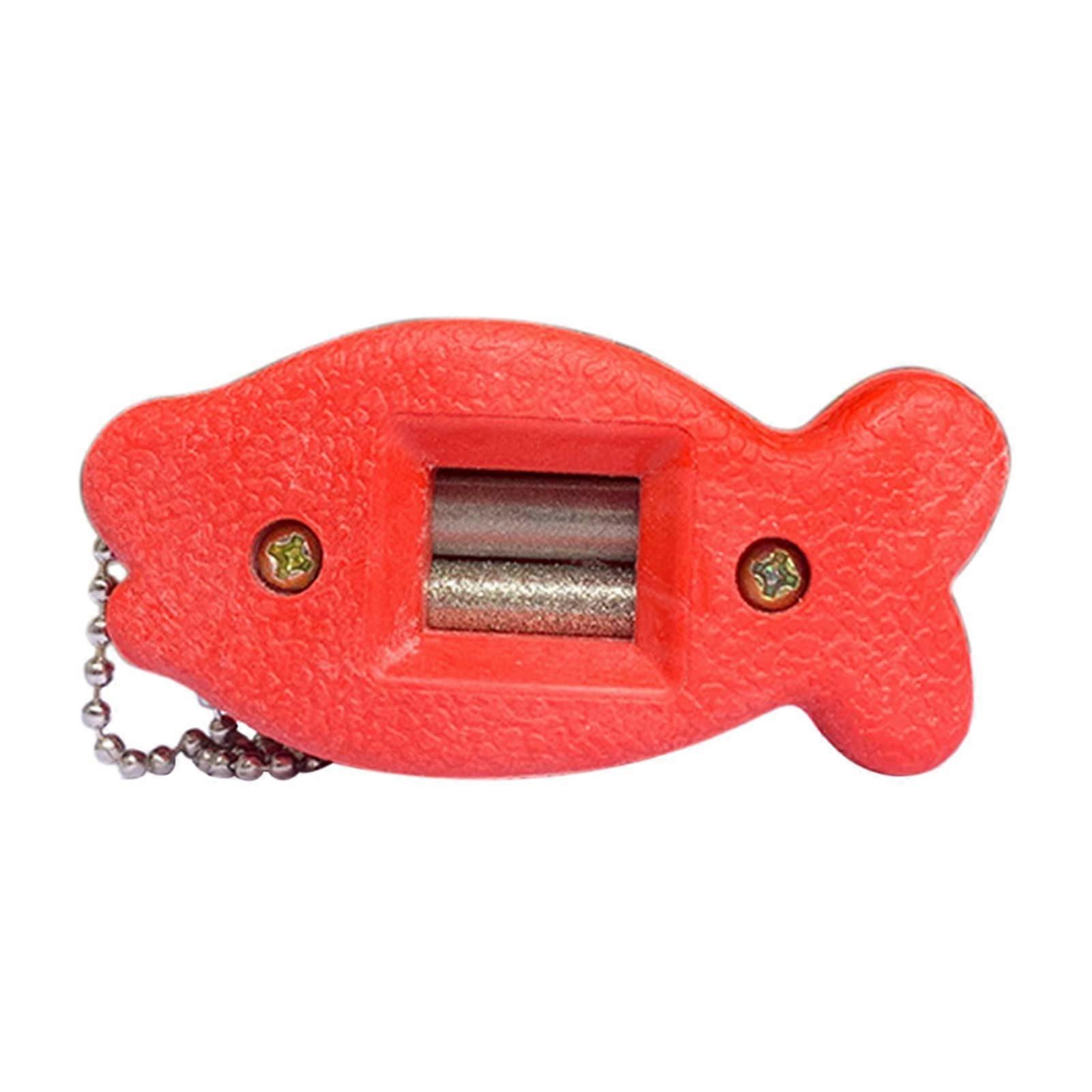 Ice Skate Sharpener Double Sided Handheld Edge Tool for Key C Blades with Non Slip Grip Red