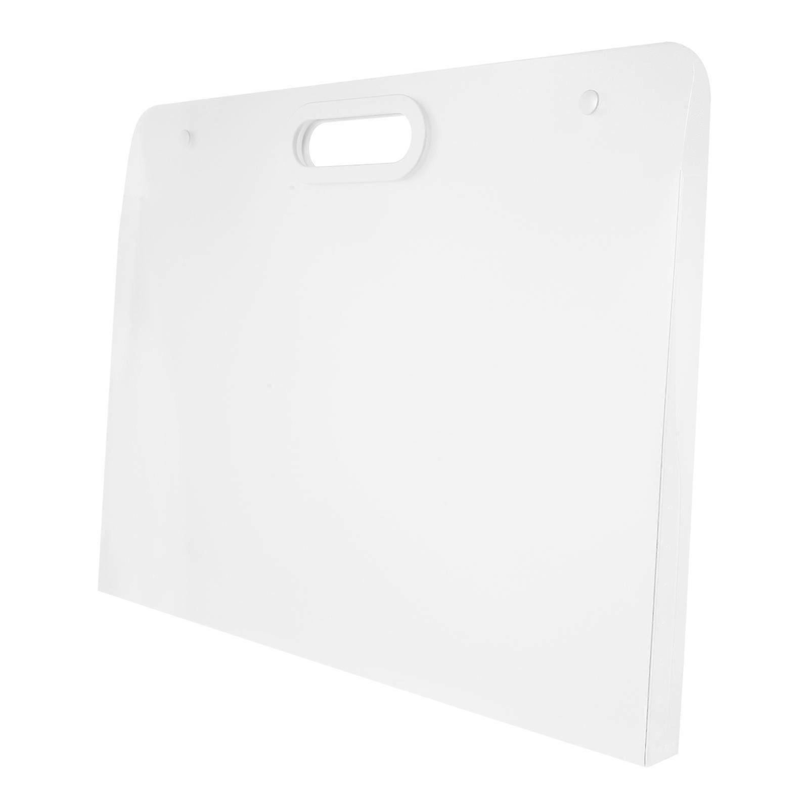 Handheld File Bag Large Capacity for Document Storage 2Pcs White Plastic Organizer