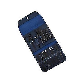 16-teiliges Nagelknipser-Set aus Edelstahl mit Lederetui, professionelles Maniküre-Set für unterwegs