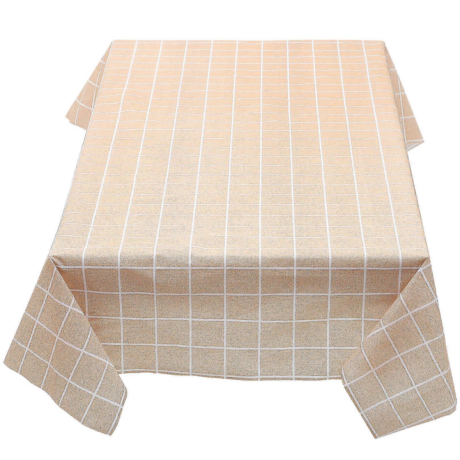 Heavy Duty Waterproof Plaid Tablecloth Spill Proof Rectangle Cover For Dinner Time Kitchen Table 1 Set