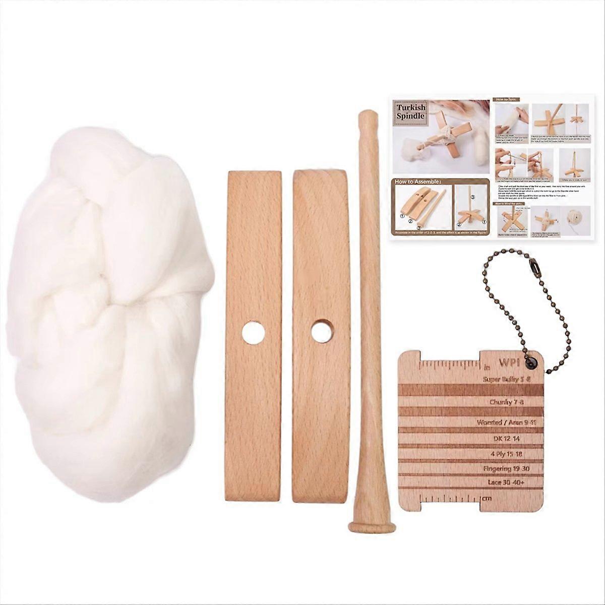 Detachable -Shaped Wooden Turkish Spindle Hand- Yarn Kit