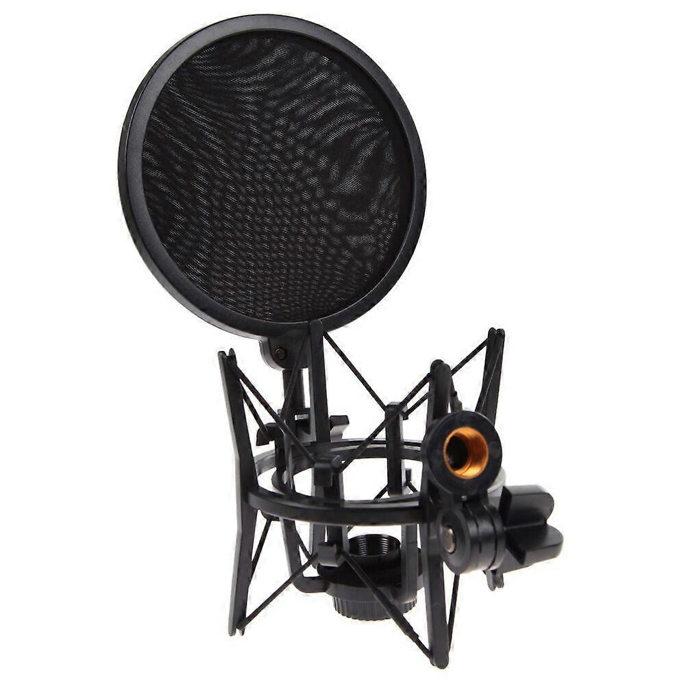 Professional Microphone Mic Shock Mount with Shield Articulating Head Holder Stand Bracket for Stud