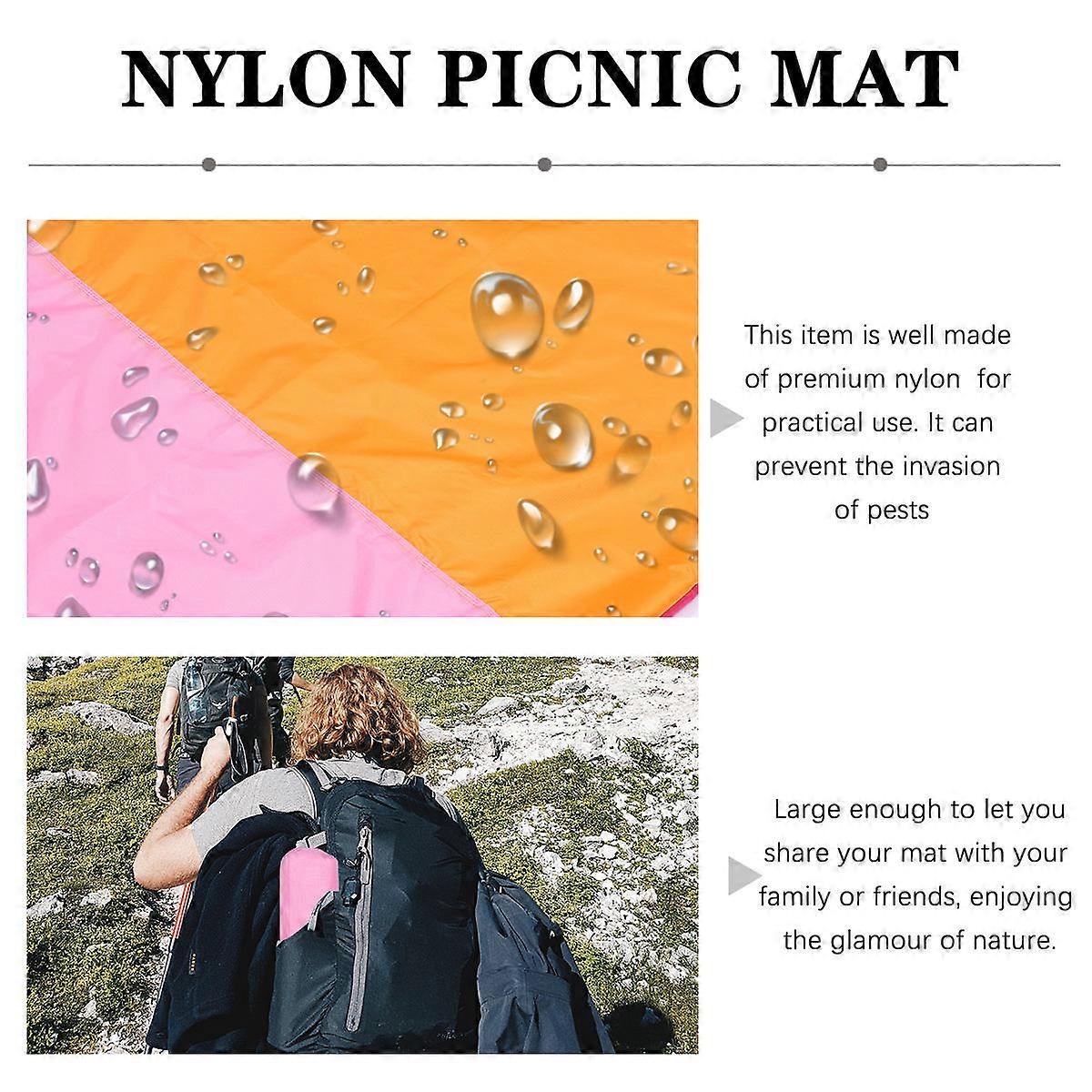 Foldable Picnic Blanket Waterproof Nylon Beach Mat for Picnic Use 2Sets