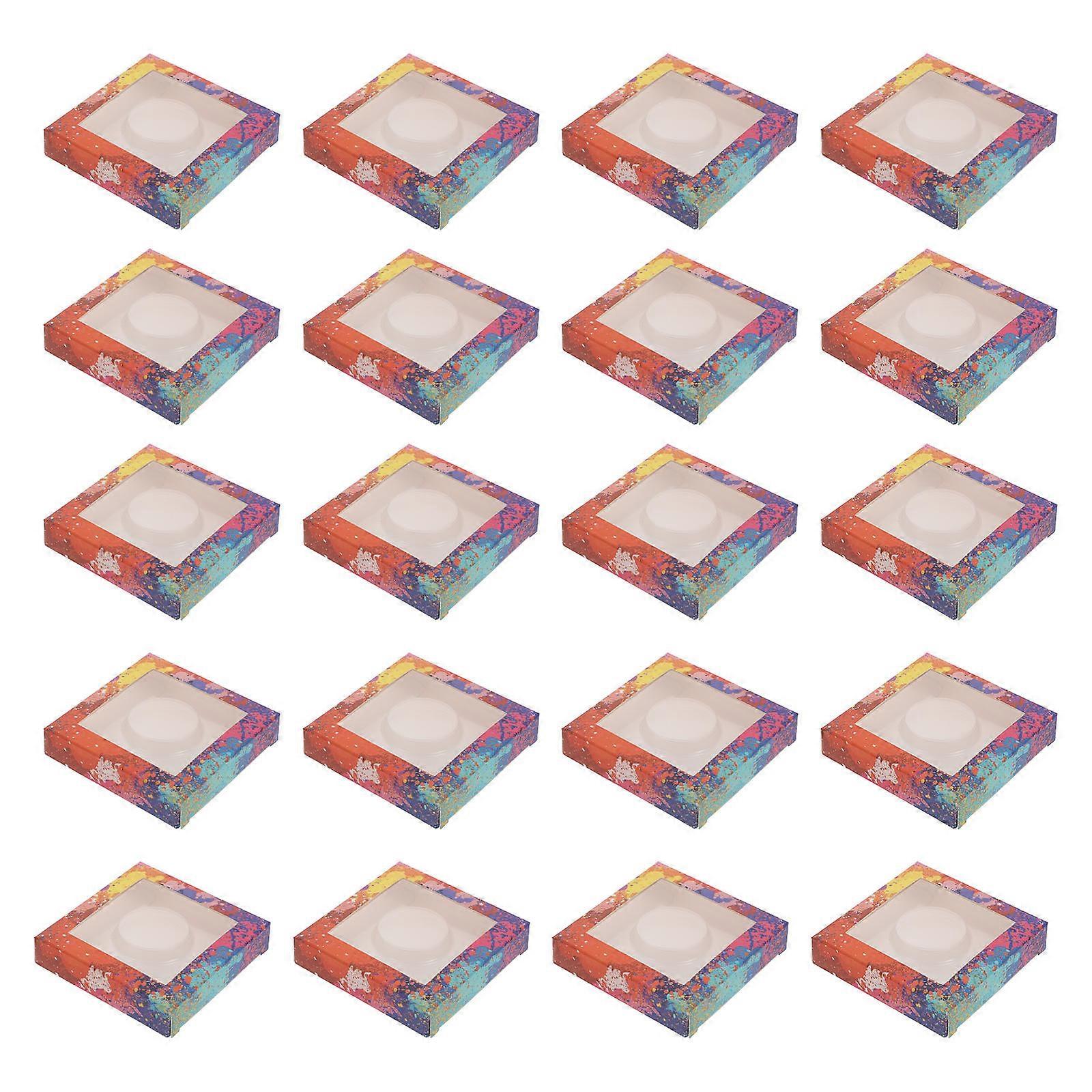 Colorful Paper Lash Boxes for Storage Use 20Sets Open Window Fake Lash Packaging