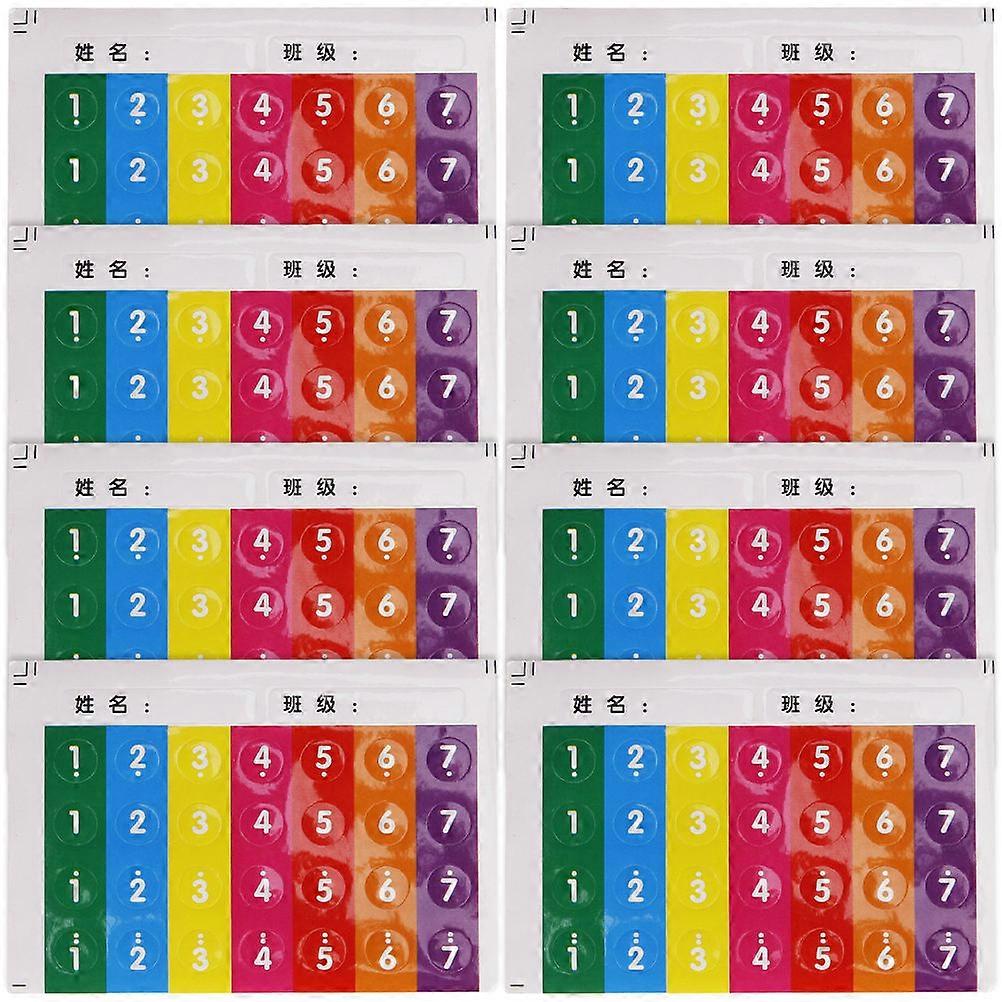 Assorted Color Pan Flute Practice Stickers 8Pcs Note Stickers for Beginners