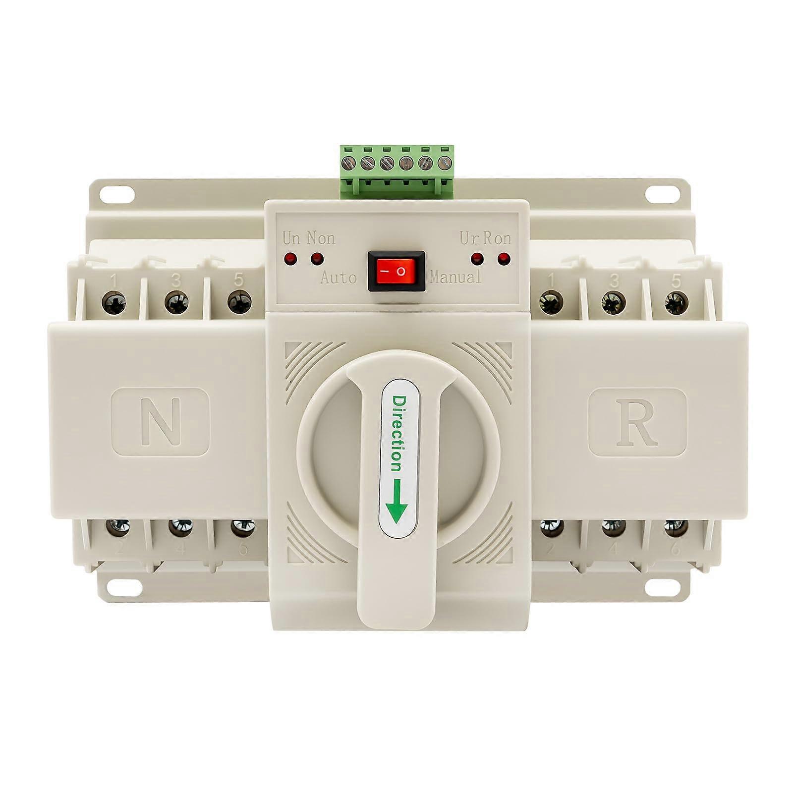 3 Pole 63A Automatic Transfer Switch 110V 3 Phase Generator Changeover with Overload Protection