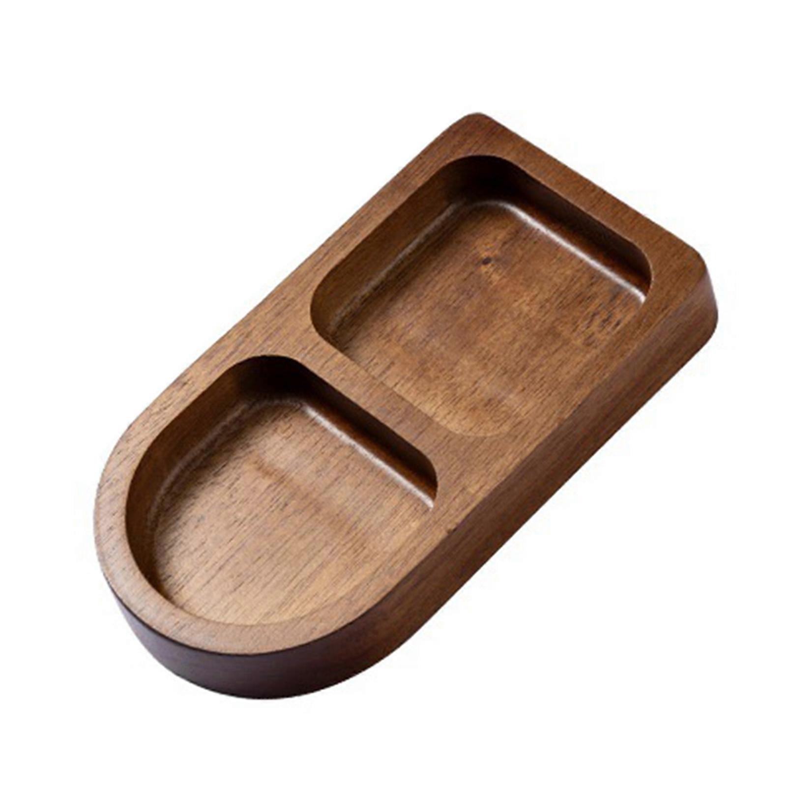 Wooden Divided Serving Tray - Multi-Compartment for Snacks & Condiments