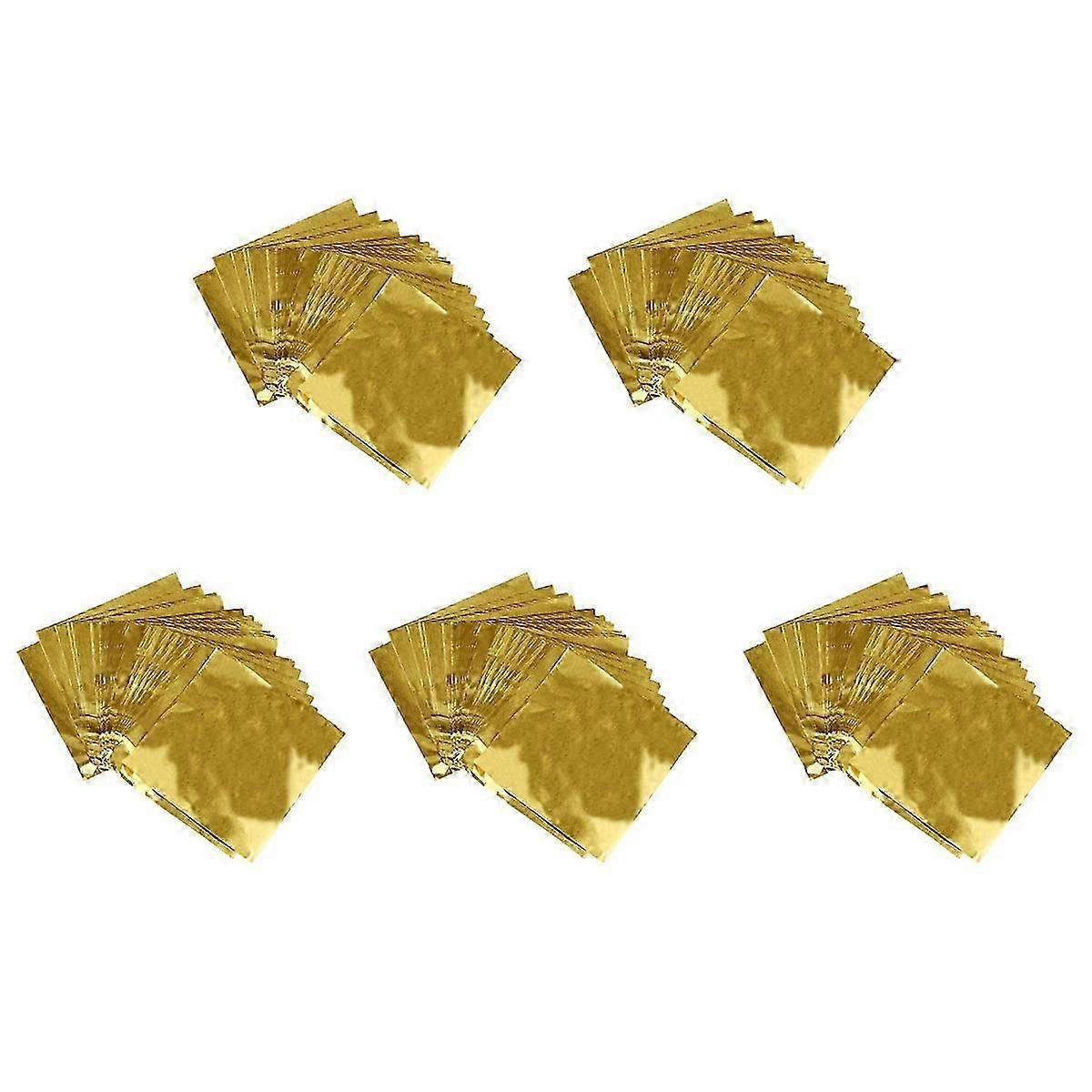 100pcs Sweets Candy Package Foil Paper Square (Gold)