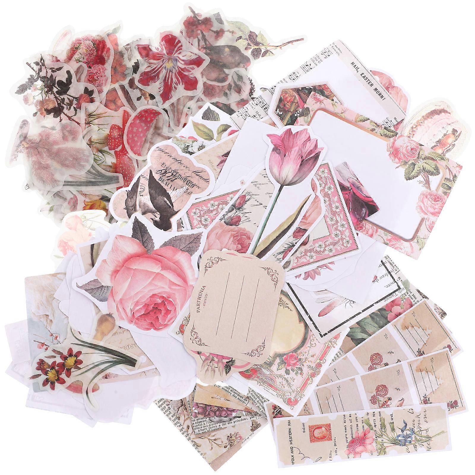 DIY Background Paper Scrapbook Materials Kit for Crafts Making 5Sets Pink
