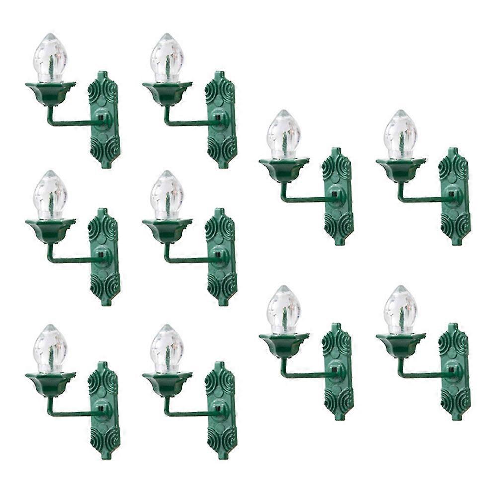 Green Mini Luminous Wall Lamp for Decor 10Pcs Plastic Materials