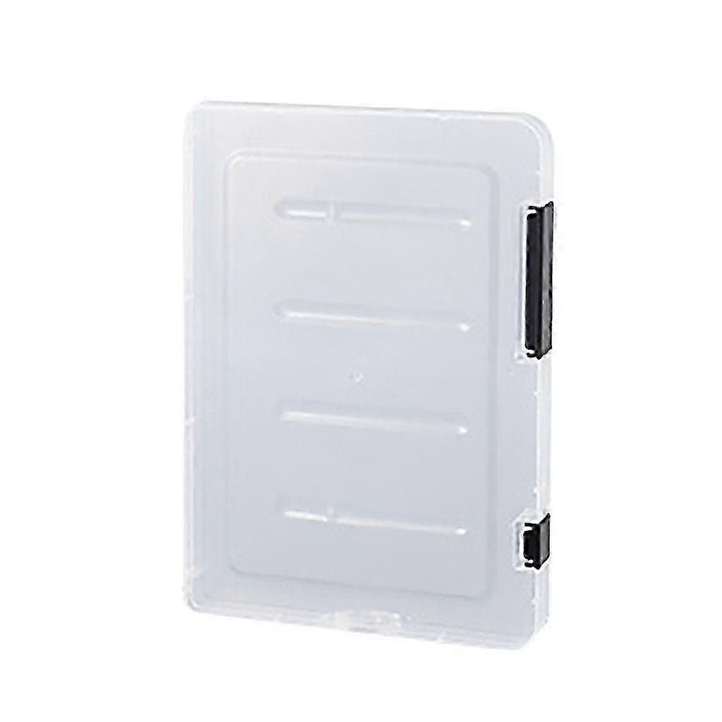 2X Transparent Portable File Case Double-buckle with Handle Box Containers