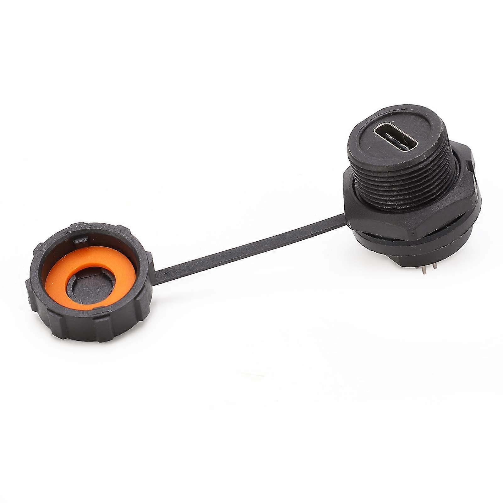 TypeC Socket PCB Panel Mount Thread Install Industrial Waterproof Connector  E10TPC-TF1-F
