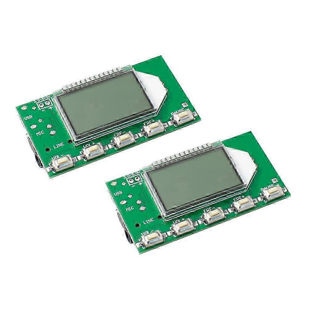 Digital FM Transmitter Module Stereo Wireless Microphone Board Frequency Modulation with LCD Display Line/USB/Mic Input