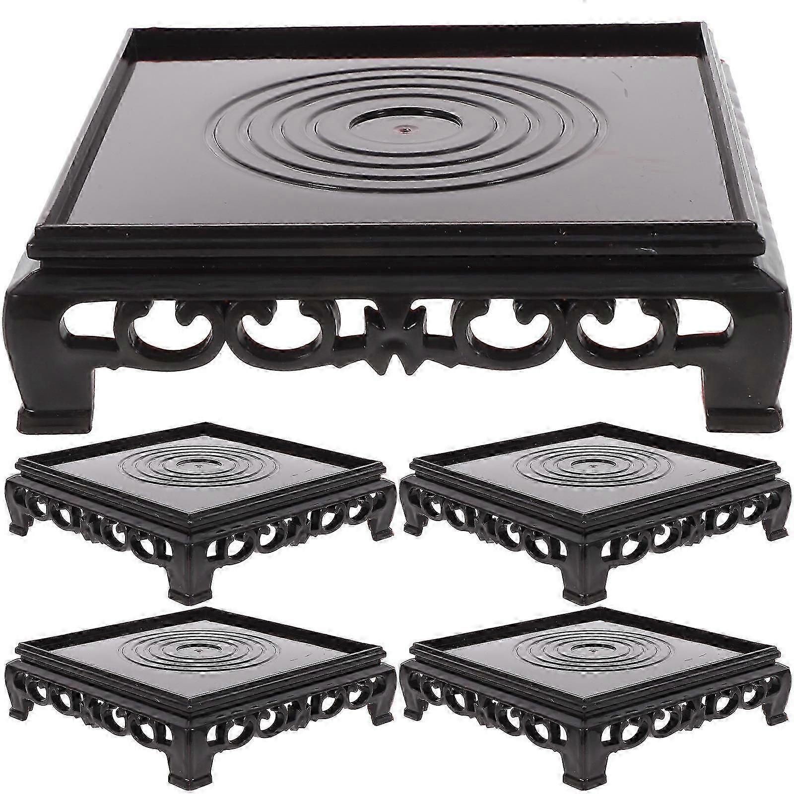 Plastic Vase Display Stand for Storage 5Pcs Durable Square Shelf Tank Risers