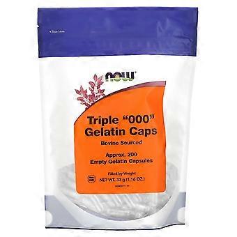 NOW Foods, Triple "000" Gelatin Caps, Approx. 200 Empty Gelatin Capsules, 1.16 oz (33 g), 2-Pack
