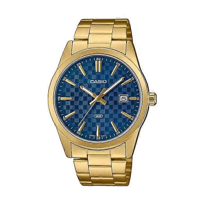 CASIO COLLECTION DATE GOLD - CARBON LOOK - BLUE