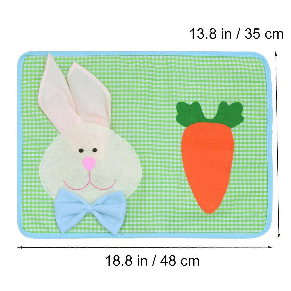 Dinner Table Mat Easter Bunny Placemat for Festive Decor 3Pcs Pack