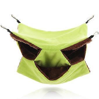 Hängendes Chinchilla-Bett Kleiner Haustierkäfig Hängematte Layered Style Wärme Innengebrauch Grün 30X30X1CM 1Pack