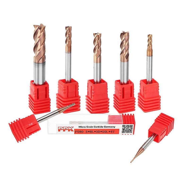1-8Mm 4 Flutes Hrc58 End Mill Cutter Altin Coating Carbide End Mill Cutter Cnc Tool