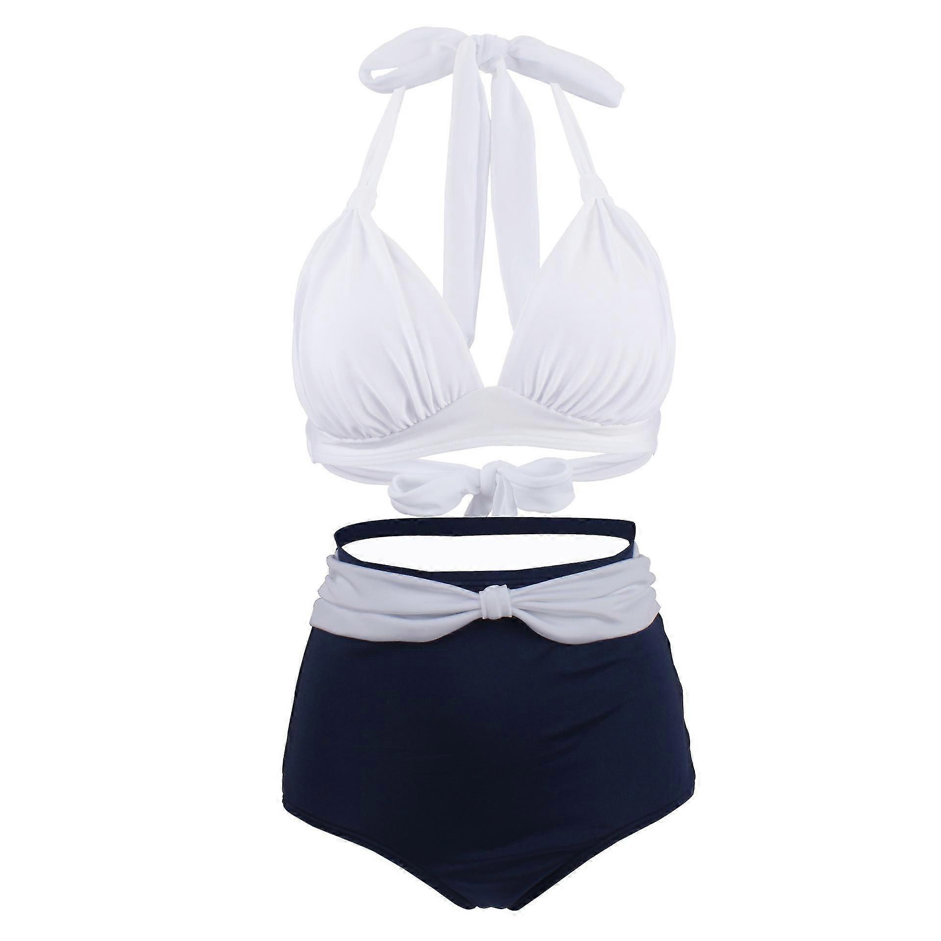 Polka Dot Hoge Taille Badpak Dames Strappy Split Badpak Wit
