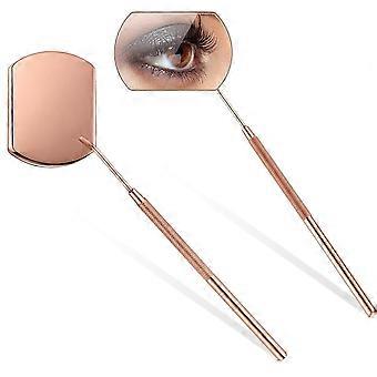 Eyelash Extension Handheld Inspection Mirror, Color: Rose Gold