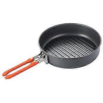 Camping Frying Pan 0.9L Lightweight Aluminum with Foldable Locking Handle for Outdoor Cooking