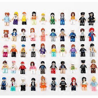 50 PCS Ramdom Minifigures, Mini Figure Toy, Building MINIFIG People, Action Figure, Mystery Pack (Random 50 Minifig Included)