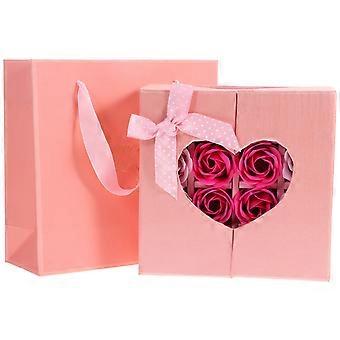 Valentine's Day Soap Flower Box Containing Rose Flowers Gift