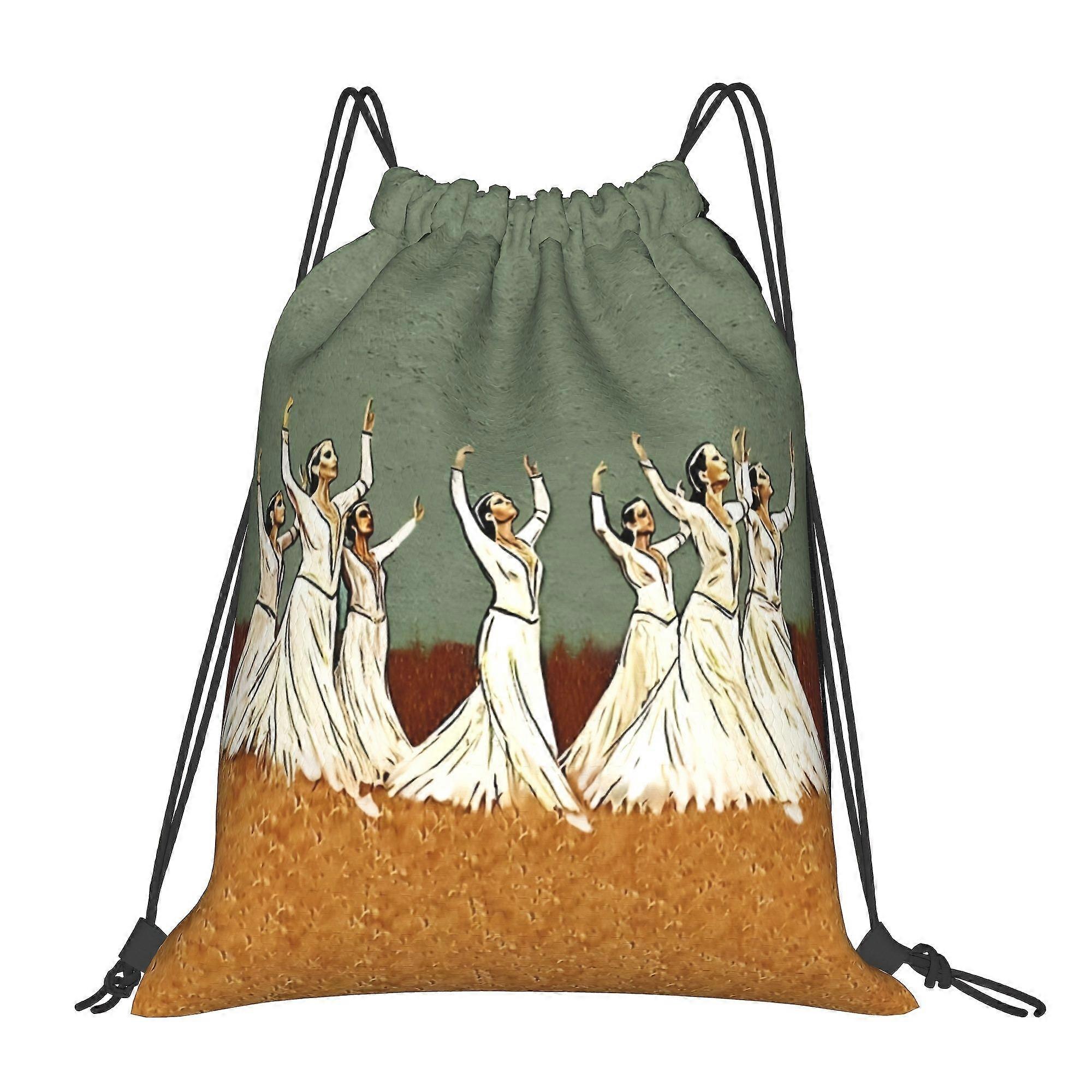 Armenian Dancer Pattern Drawstring Bag-Pqasd