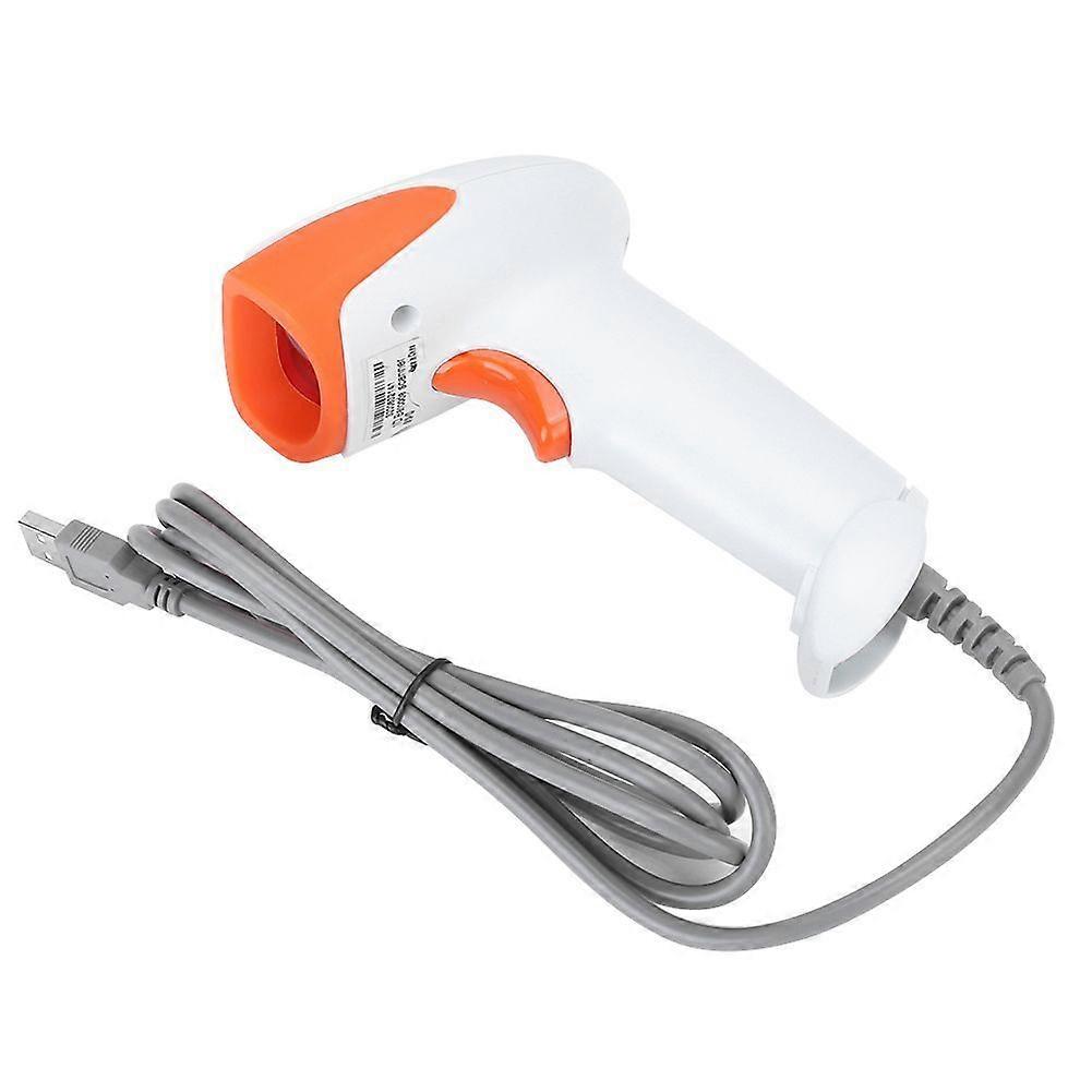 Barcode Scanner 1D Dimensional Wired Laser Automatic Scanning Label Reader for Supermarket ShopWhite