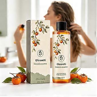 Persimmon Shampoo for Old People Smell, Daily Cleansing Shampoo with Persimmon Extract, Fresh Feeling Hair and Scalp Care for Women Men, 120ml