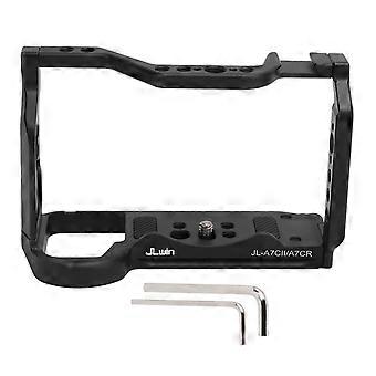 Camera Cage for A7CII A7CR A7C2 Vertical Shooting Handle with Cold Shoe Mount 1/4in 3/8in Threads for Arri Locating Hole for Arca Port