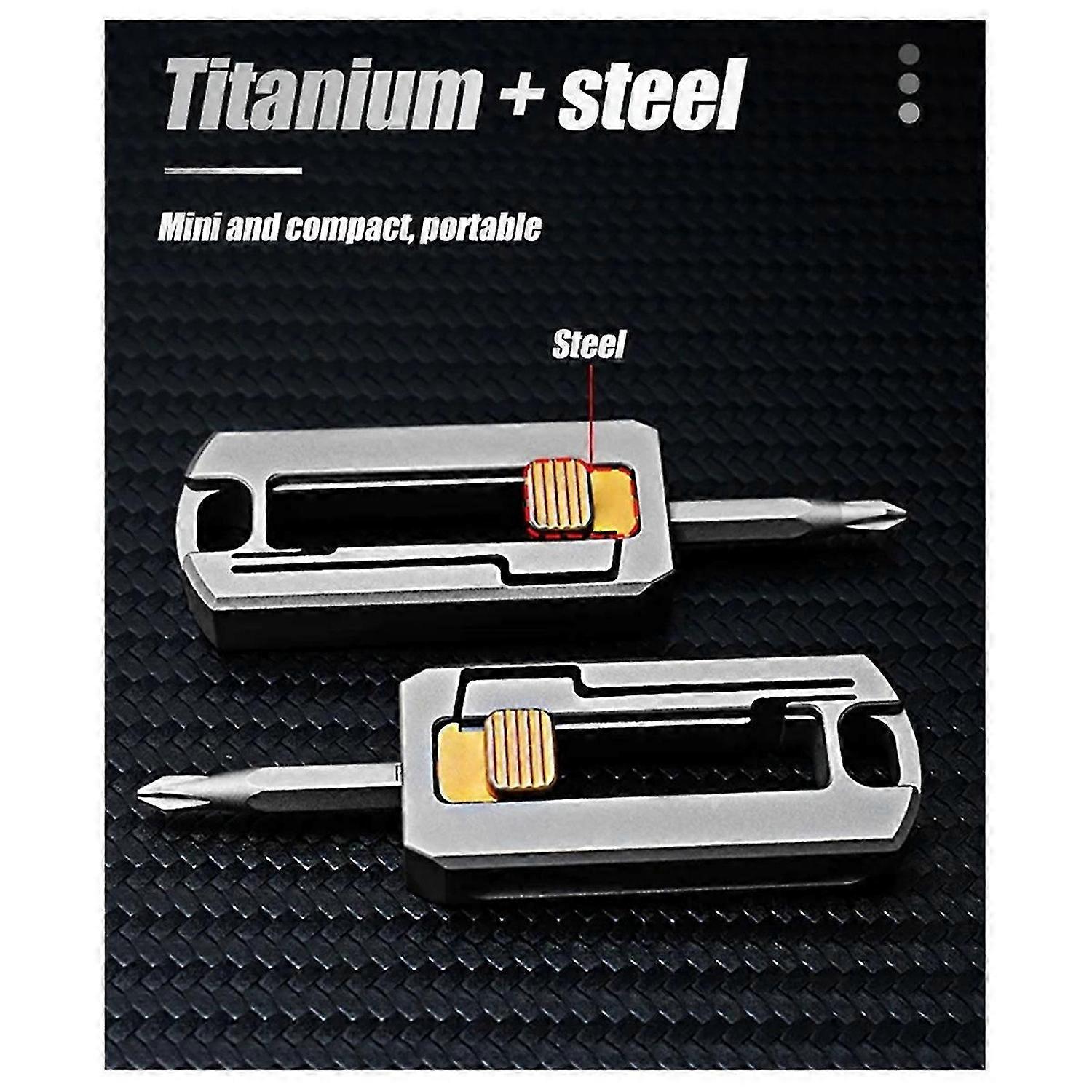 Titanium Alloy Screwdriver Magnetic Small Maintenance Combination Multi-Functional Outdoor EDC Tools