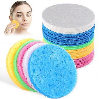 50pcs Portable Face Cleansing Sponges Natural Facial Sponges Make-Up Removal Sponge Pads