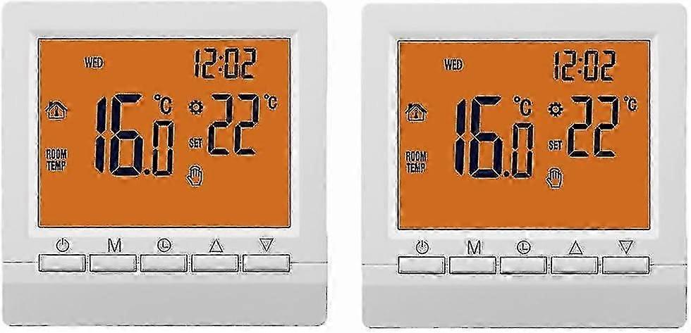 Smart Lcd Thermostat, Wall-mounted Programmable Thermostat, Temperature Controller(2pcs) - q36/YY