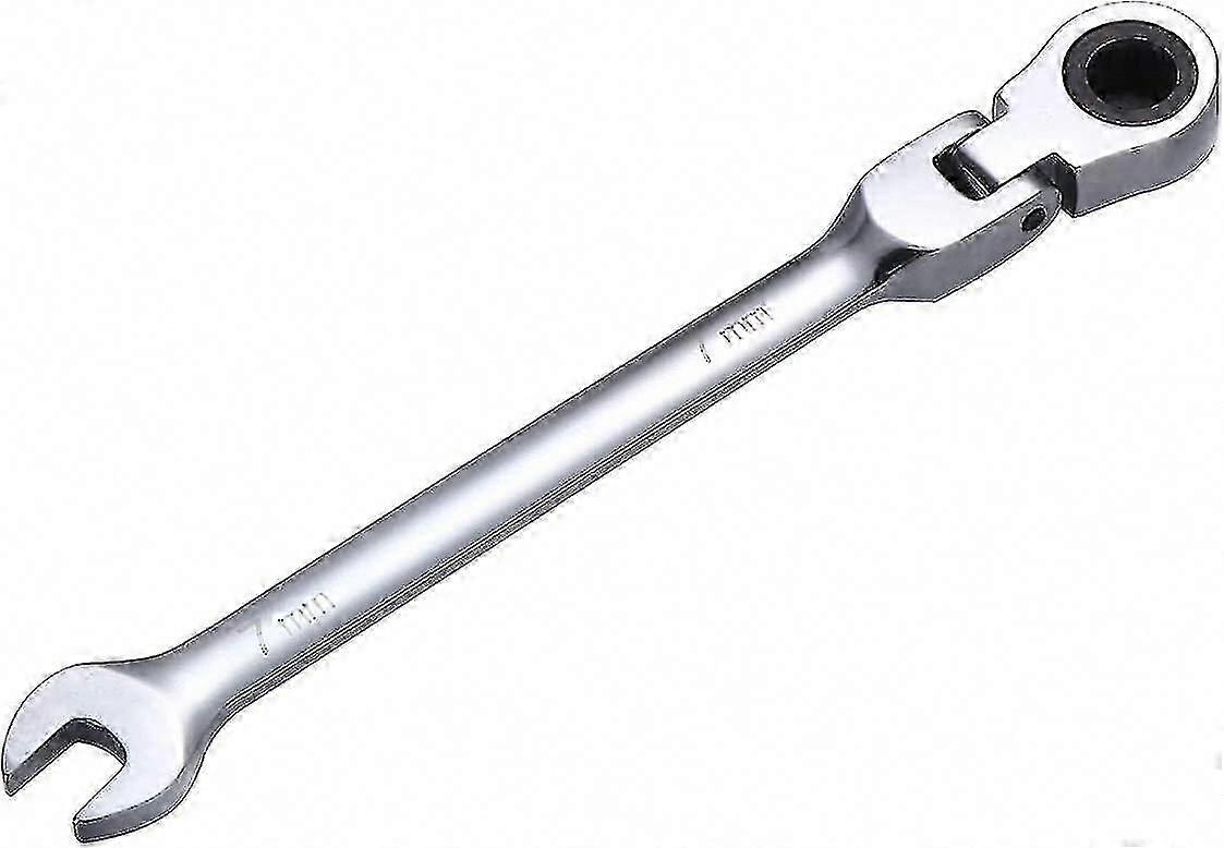 Adjustable 180 Degree Double Head Ratchet Spanner Silver 1pc Flexible Rotating Wrench