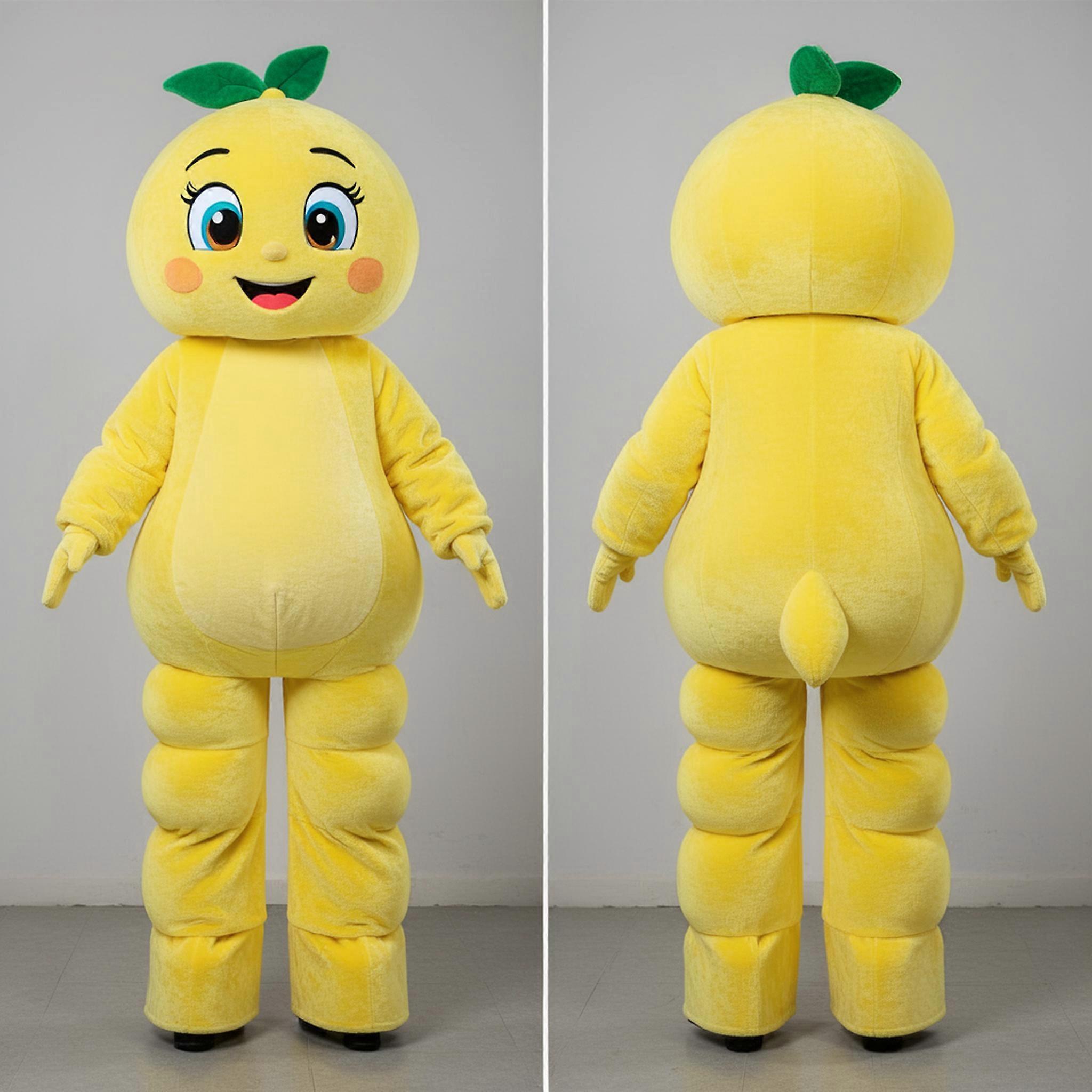 MASTICOT Lemon Yellow Towering Stilt Walker Mascot