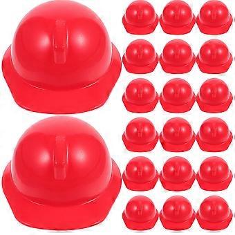 Miniatuurpoppetjes met veiligheidshelm voor thuisgebruik, 80 stuks, rood plastic.