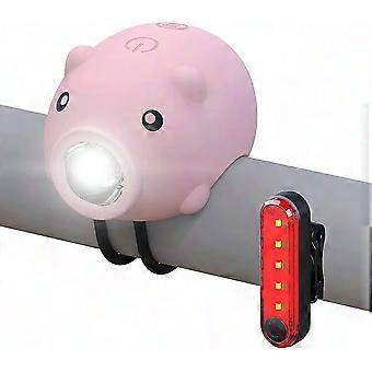 USB-ladattava pyörän valo 120dB äänitorvella ja takavalolla, polkupyörän turvavalot